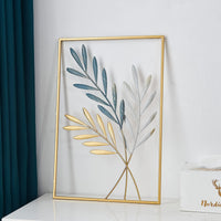 Colorful Leaf Metal Wall Art - Nordic Luxe Iron Plant Decor - 3pcs Set