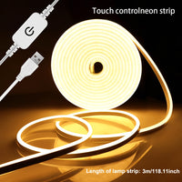 Flexible USB-Powered LED Neon Strip Lights - Energy-Saving with Touch Control