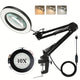 LED Lighted Magnifying Glass with Stand - Dimming, Flexible Arm, 360° Adjustable Head