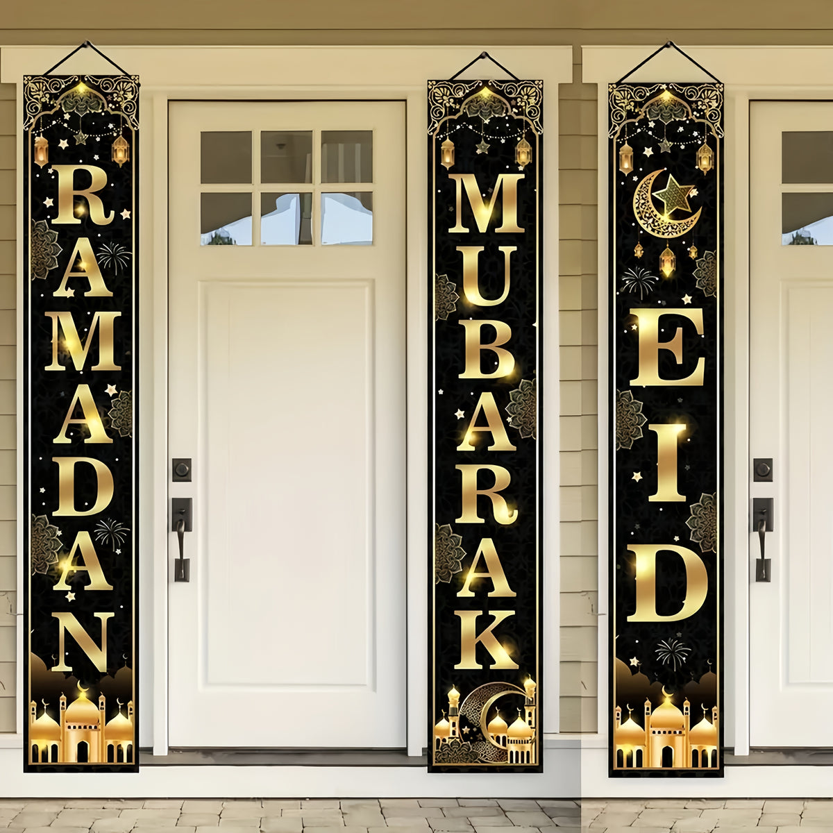 Door Banner Ramadan & Eid Mubarak Door Banner - 3pcs Set