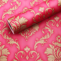 A Roll Of Black Golden Satin Wallpaper