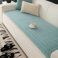 1pc Contemporary Thick Suede Sofa Pad, Machine Washable, Pet Friendly, Polyester 100%, Short Plush, Quilted Design, No Printing, Compatible with Armchair, Loveseat, 3-Seater, 4-Seater, Sectional Sofas, 250-300 g/㎡ - Ideal f