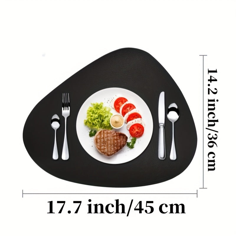 Round Faux Leather Placemats Set of 6, Non-Slip, Wipeable Table Mats for Dining, Kitchen, Restaurant, Cafe - Heat Resistant, Elegant Decorative Easy Clean Place Mats for Christmas