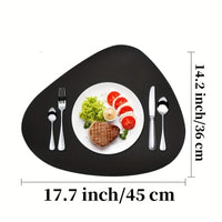Round Faux Leather Placemats Set of 6, Non-Slip, Wipeable Table Mats for Dining, Kitchen, Restaurant, Cafe - Heat Resistant, Elegant Decorative Easy Clean Place Mats for Christmas