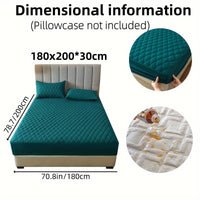 1pc Layered Solid Color Waterproof Mattress Protector (Without Pillowcase And Pillow Insert) Soft And Comfortable Mattress Cover Bedroom Guest Room Bedding Waterproof Mattress Protector Room Bedspread Non-slip All-inclusive P