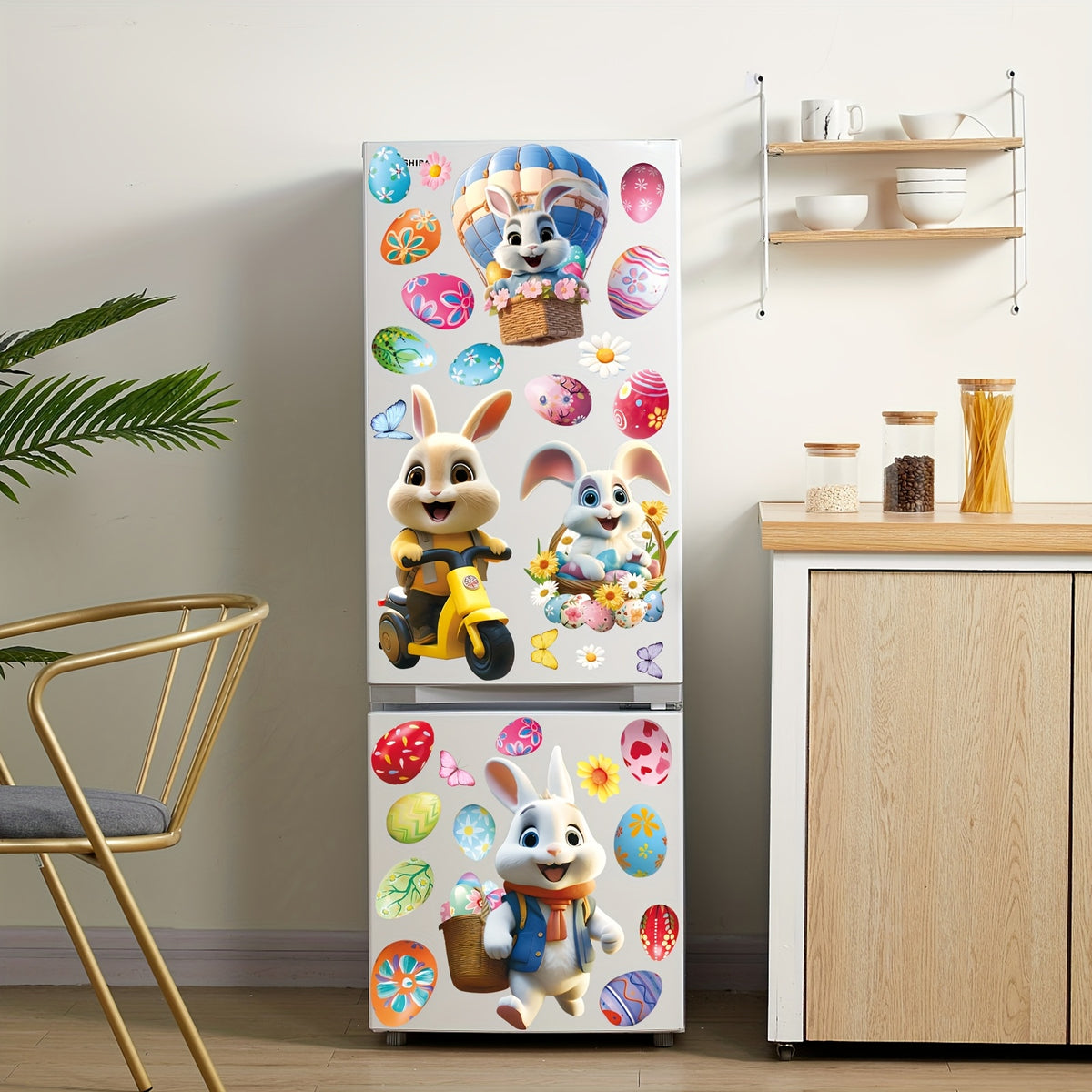 Happy Easter Window Clings - 9 Sheets /75pcs