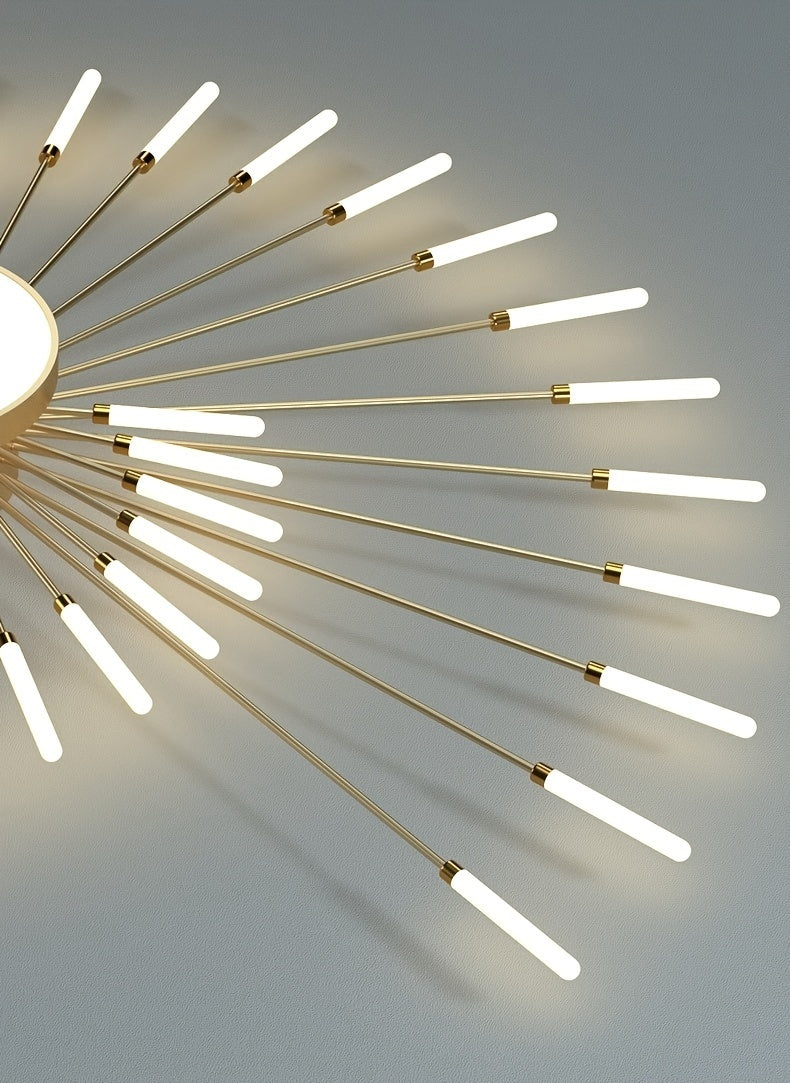 Modern LED Vortex Fireworks Ceiling Light – Sleek Acrylic Design with Illuminated Base, Neutral Lighting for Bedroom, Living Room, or Dining Room, Lights for Living Room