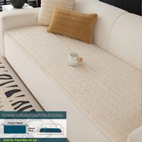 1pc Contemporary Thick Suede Sofa Pad, Machine Washable, Pet Friendly, Polyester 100%, Short Plush, Quilted Design, No Printing, Compatible with Armchair, Loveseat, 3-Seater, 4-Seater, Sectional Sofas, 250-300 g/㎡ - Ideal f