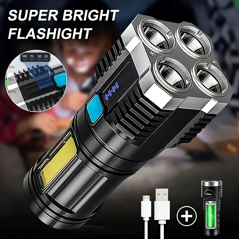 High-Power LED Flashlight, 4 Lamp Beads