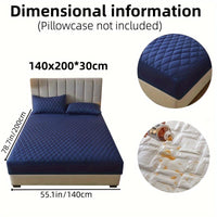 1pc Layered Solid Color Waterproof Mattress Protector (Without Pillowcase And Pillow Insert) Soft And Comfortable Mattress Cover Bedroom Guest Room Bedding Waterproof Mattress Protector Room Bedspread Non-slip All-inclusive P
