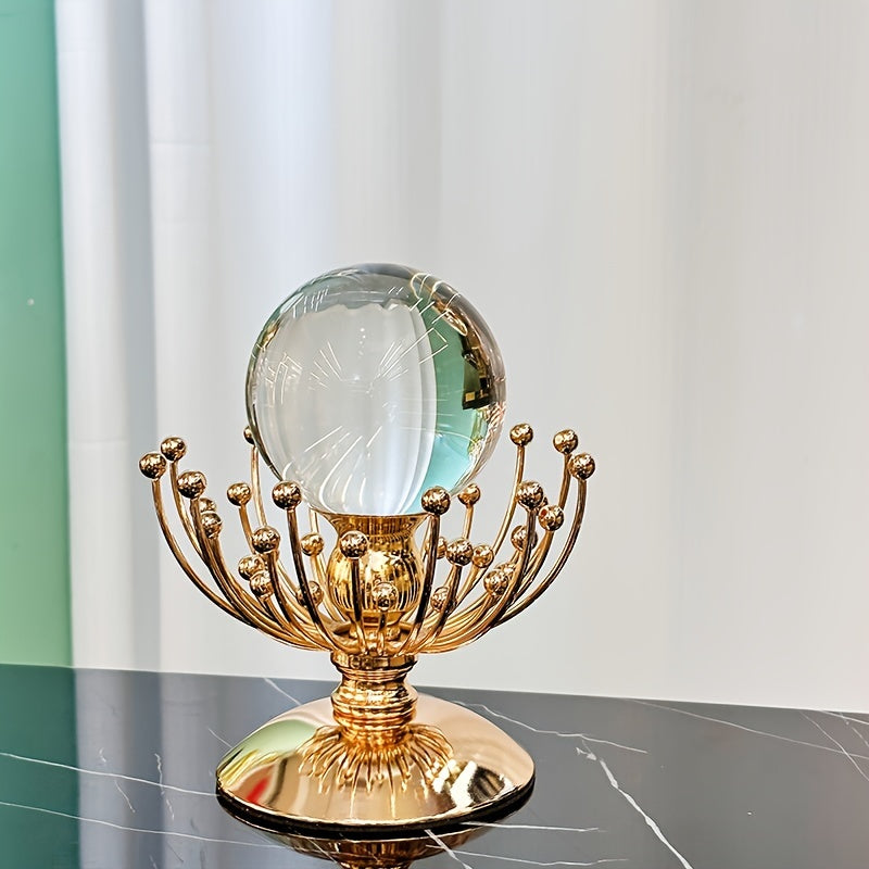 Vintage Golden-Tone Metal & Crystal Love-Themed Decorative Ornament