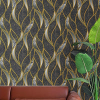 Modern 3D Wave Pattern Non-Adhesive Wallpaper