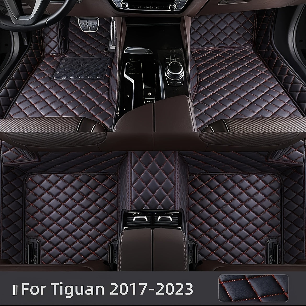 LHD Car Floor Mat - Full Coverage Custom-fit Front and Rear Seat - 3pcs