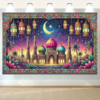 Ramadan Mubarak Polyester Party Banner - 243.84x182.88cm