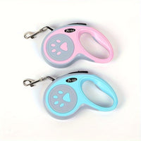 Paw Print Retractable Dog Leash, Durable Polyester Material