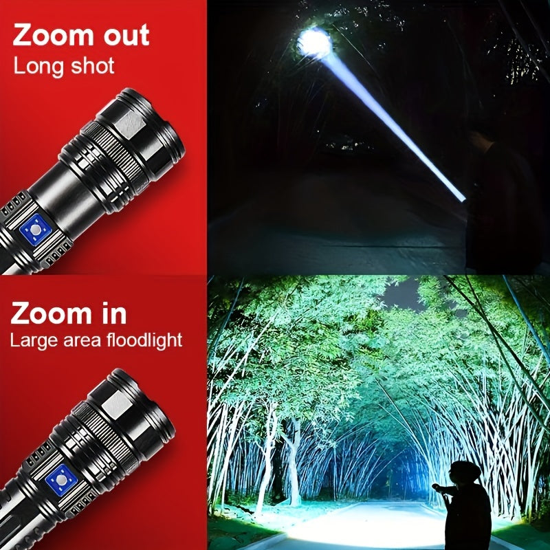 Ultra-Bright LED Flashlight, 1200 Lumen Aluminum Alloy, 800m Range