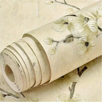 Rustic Style Plum Blossom Pattern Non-woven Wallpaper