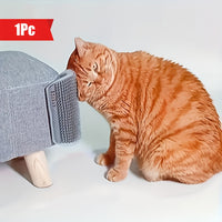 Wall-Mounted Cat Self-Groomer Brush - Corner Massaging Scratcher