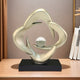 Luxury Resin Art Sculpture with Blue & Golden Glossy Finish – Elegant Abstract Design for Living Room, Wine Cabinet, TV Stand, or Office Decor