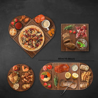 Versatile Wooden Serving Platter - Perfect for Steak, Cheese & Fruit | Ideal for Christmas Parties & Holiday Dinners | Durable Kitchen Cutting Board Included