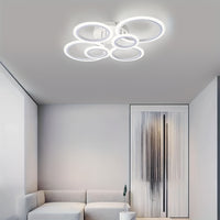 Modern LED Recessed Ceiling Light, 6-Ring Design, 4000K Non-Dimmable, E26 Base, for Kitchen, Living Room, Bedroom, Laundry Room Lighting - Indoor LED Lights, Energy Efficient, Ceiling Light Fixture