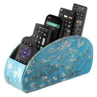 Remote Control Holder with 5 Compartments, Leather Desktop Caddy Storage Organizer