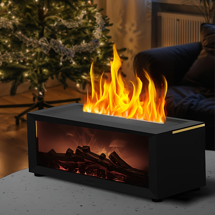 1 Unit of a Simulated Fireplace with Flame Effect, Remote-Controlled Humidifier Featuring Colorful Lights, Timing Function, Silent Operation, Suitable for Desktop Use, And Designed for Aromatherapy.