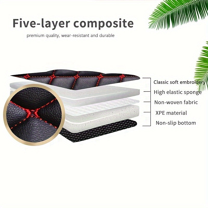 Left driving 5 Seats Car Floor Mats - Interior Accessories Anti-slip Foot Pads