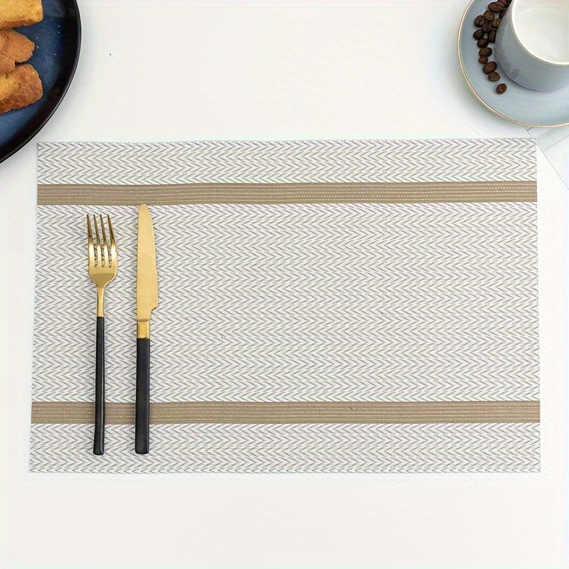 Washable Placemat, PVC Non-slip Heat Insulation Placemat, Heat Resistant Mat
