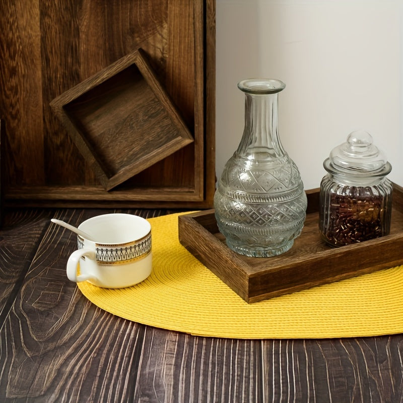 4-Pack European Style Oval Placemats, Heat-Resistant Table Mats, American New Style Tablecloth Mats, Hand Wash Only, Rectangular, Non-Woven Fabric, Polypropylene & Polyester Filling, 44.96X29.97 cm