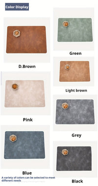 4pcs Set Faux Leather Placemats - Non-Slip, Heat-Resistant Table Mats with Cowhide Texture for Dining & Kitchen
