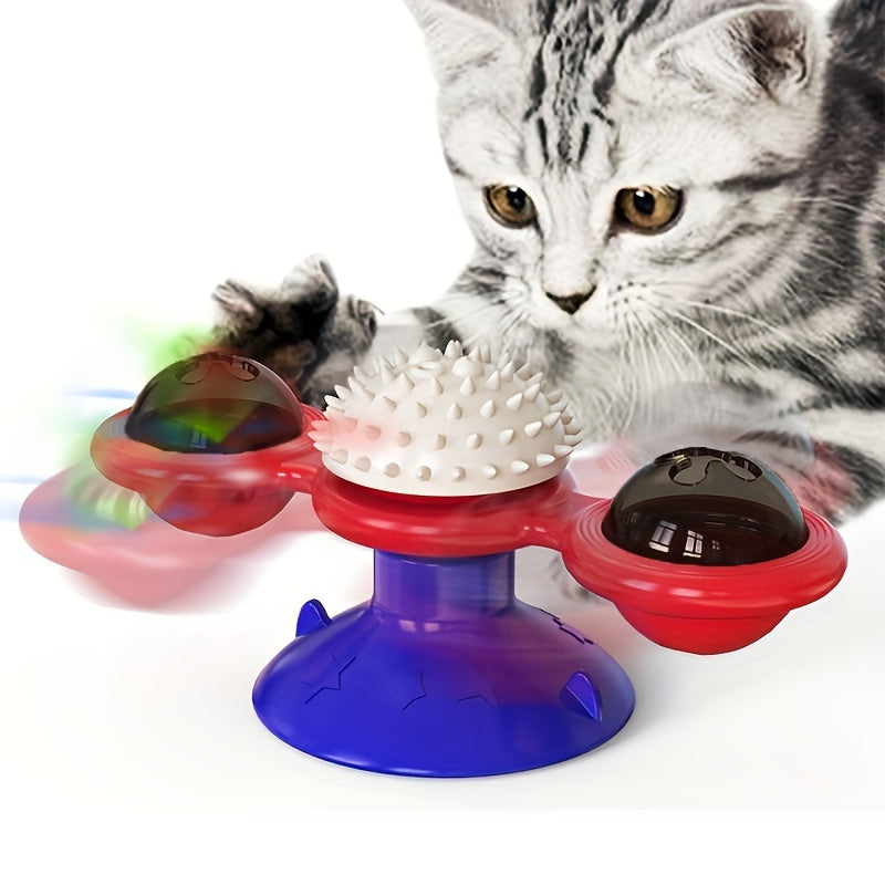 Fun Rotating Cat Toy, Windmill Turntable Design, Cat Teaser