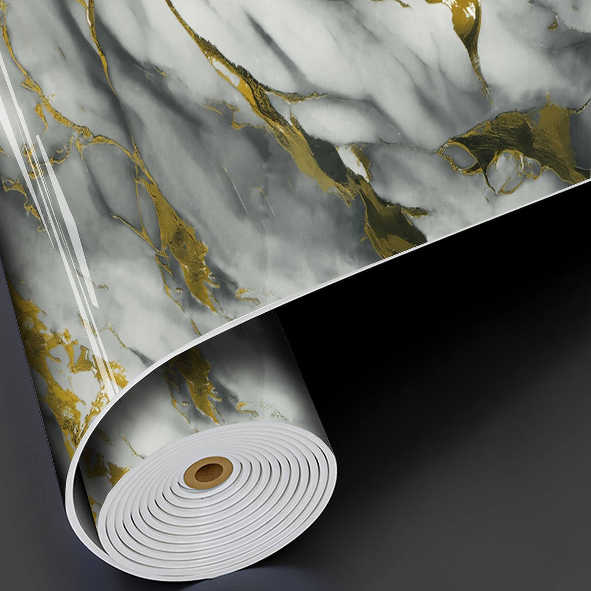 Marble Pattern Self-Adhesive Wallpaper, Detachable Foam Aluminium Backed Sticker