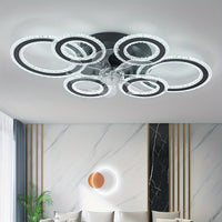 Modern Adjustable Ceiling Fan Light with Remote Control - 6 Brightness Levels, ABS/Acrylic/Metal Design, Mold-Resistant, Ideal for Living Room, Office, Bedroom, Kitchen, Fan for Bedroom, Perfect for Christmas Gifts, Holiday O