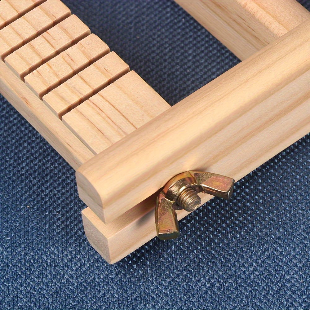 Wooden DIY Weaving Loom Kit, Handcraft Knitting Frame with Shuttle & Beaters, Yarn Weaving Tool for Tassel Tapestry & Carpet, No Electricity Required, Handmade Home Decor Craft Set
