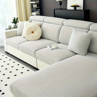 Modern Stretch Sofa Slipcovers - 1 Piece Polar Fleece Fabric Couch Protector, Machine Washable Sofa Cover, Fits Armchair to 4-Seater Sectional, Pet & Kid Friendly Furniture Protection