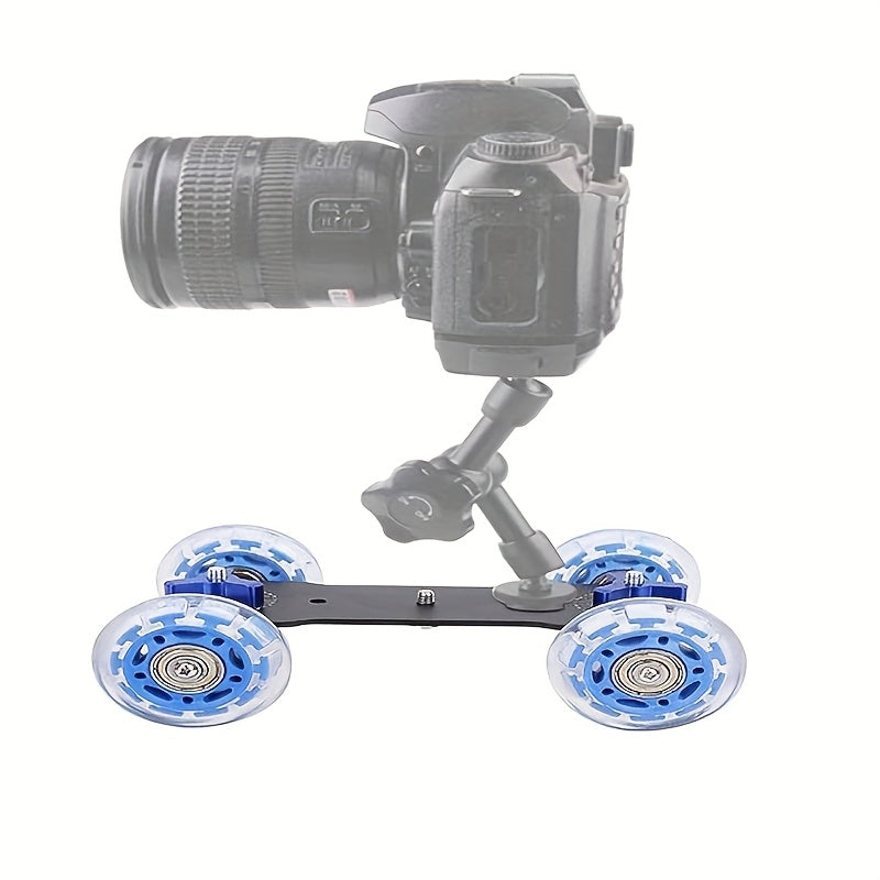 Mini Camera Dolly Roller, Adjustable Desktop Camera Stand, Precise Scale, Low Noise