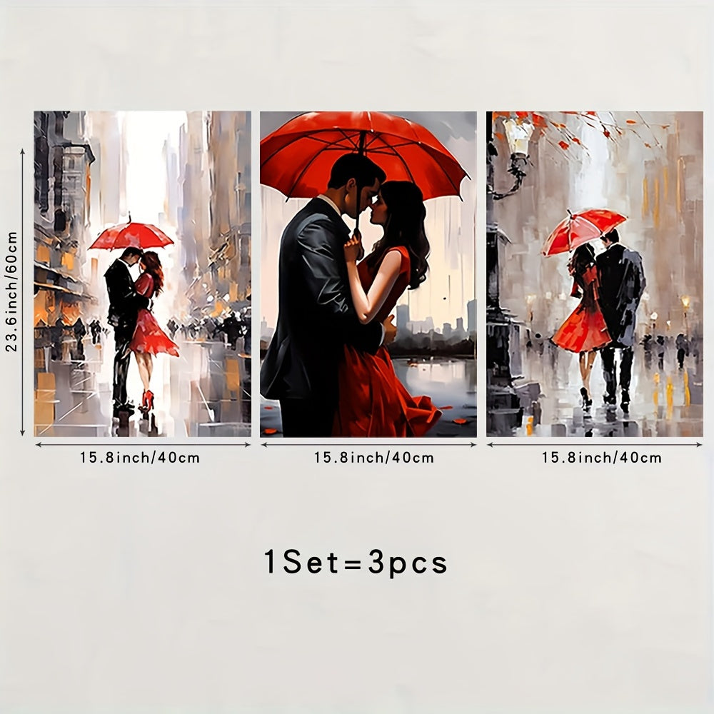 Romantic Abstract Canvas Art Set - 3-Piece - 39.88x59.94 cm