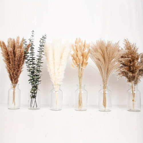 Boho Chic Artificial Pampas Grass & Dried Flowers Set - 109pcs