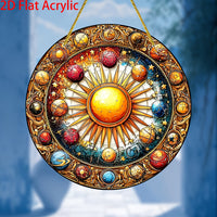 Cosmic Sun Catcher, 2D Flat Acrylic Planet Pendant