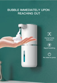 A 380Ml Bathroom Liquid Dispenser for Hand Soap, Featuring a Rechargeable, Wall-Mounted Automatic Sensor.