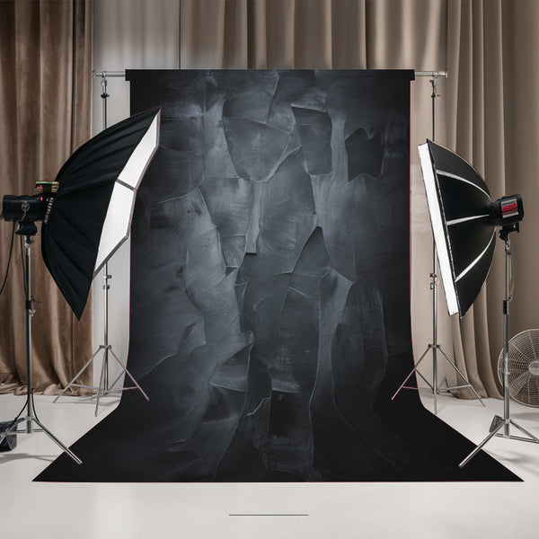 Versatile Black & Gray Abstract Polyester Backdrop, 229.87x179.83cm