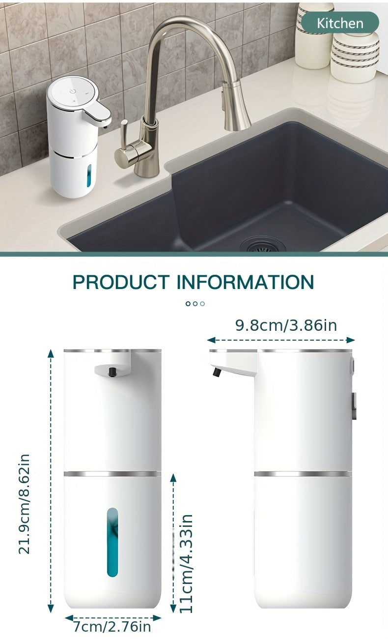 A 380Ml Bathroom Liquid Dispenser for Hand Soap, Featuring a Rechargeable, Wall-Mounted Automatic Sensor.