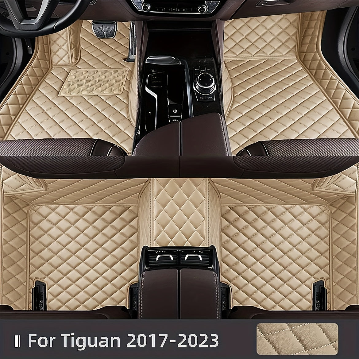 LHD Car Floor Mat - Full Coverage Custom-fit Front and Rear Seat - 3pcs