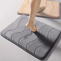 25D Sponge Density 3pcs/Highly Absorbent Embossed Textured Bath Mat. Non-slip Floor Mat, Super Soft and Comfortable Luxury Bath Rug, for Bathtub, Shower, Bathroom Accessories, Bathroom Decoration, Home Decor Floor Mat