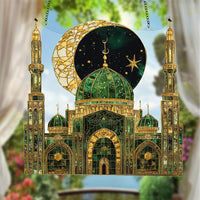 Elegant Acrylic Moon & Mosque Garden Suncatcher - 20.32cm x 20.32cm