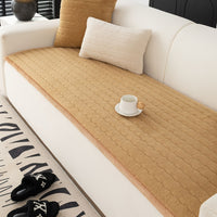 1pc Contemporary Thick Suede Sofa Pad, Machine Washable, Pet Friendly, Polyester 100%, Short Plush, Quilted Design, No Printing, Compatible with Armchair, Loveseat, 3-Seater, 4-Seater, Sectional Sofas, 250-300 g/㎡ - Ideal f