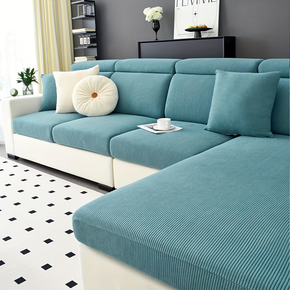 Modern Stretch Sofa Slipcovers - 1 Piece Polar Fleece Fabric Couch Protector, Machine Washable Sofa Cover, Fits Armchair to 4-Seater Sectional, Pet & Kid Friendly Furniture Protection