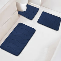 25D Sponge Density 3pcs/Highly Absorbent Embossed Textured Bath Mat. Non-slip Floor Mat, Super Soft and Comfortable Luxury Bath Rug, for Bathtub, Shower, Bathroom Accessories, Bathroom Decoration, Home Decor Floor Mat