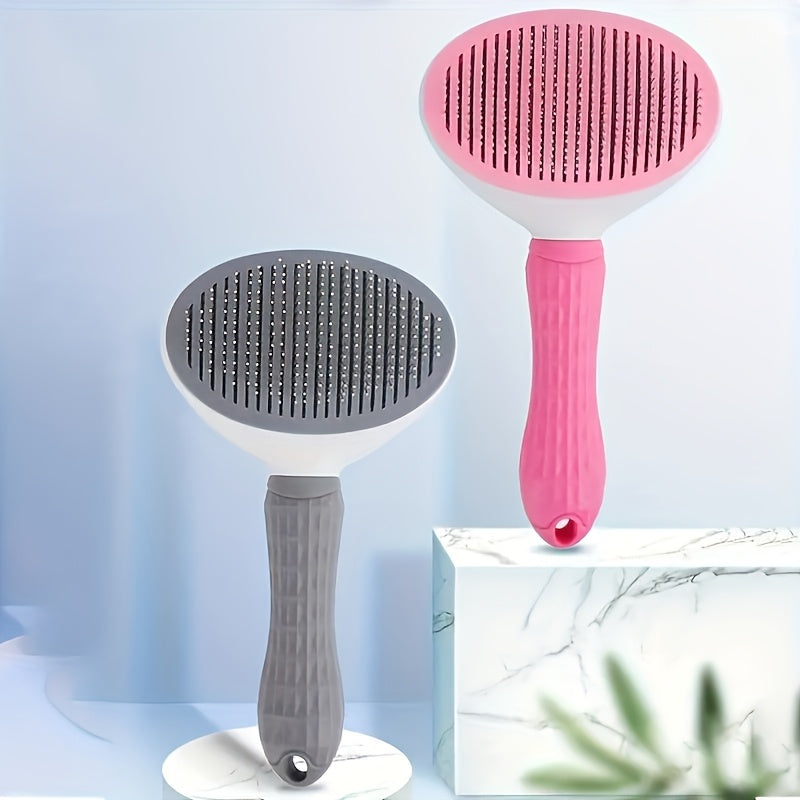 Pet Pro Stainless Steel Dog Grooming Brush - One-Click Hair Removal